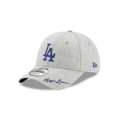 Grey Los Angeles Dodgers Hat - New Era MLB x Ralph Lauren 49FORTY Fitted Caps USA3641820